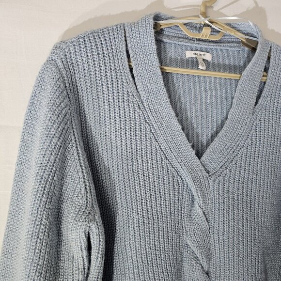 NWT Nine West Sweater Womens XXL Blue V Neck Twist Front Knit Pullover Preppy - Picture 8 of 11